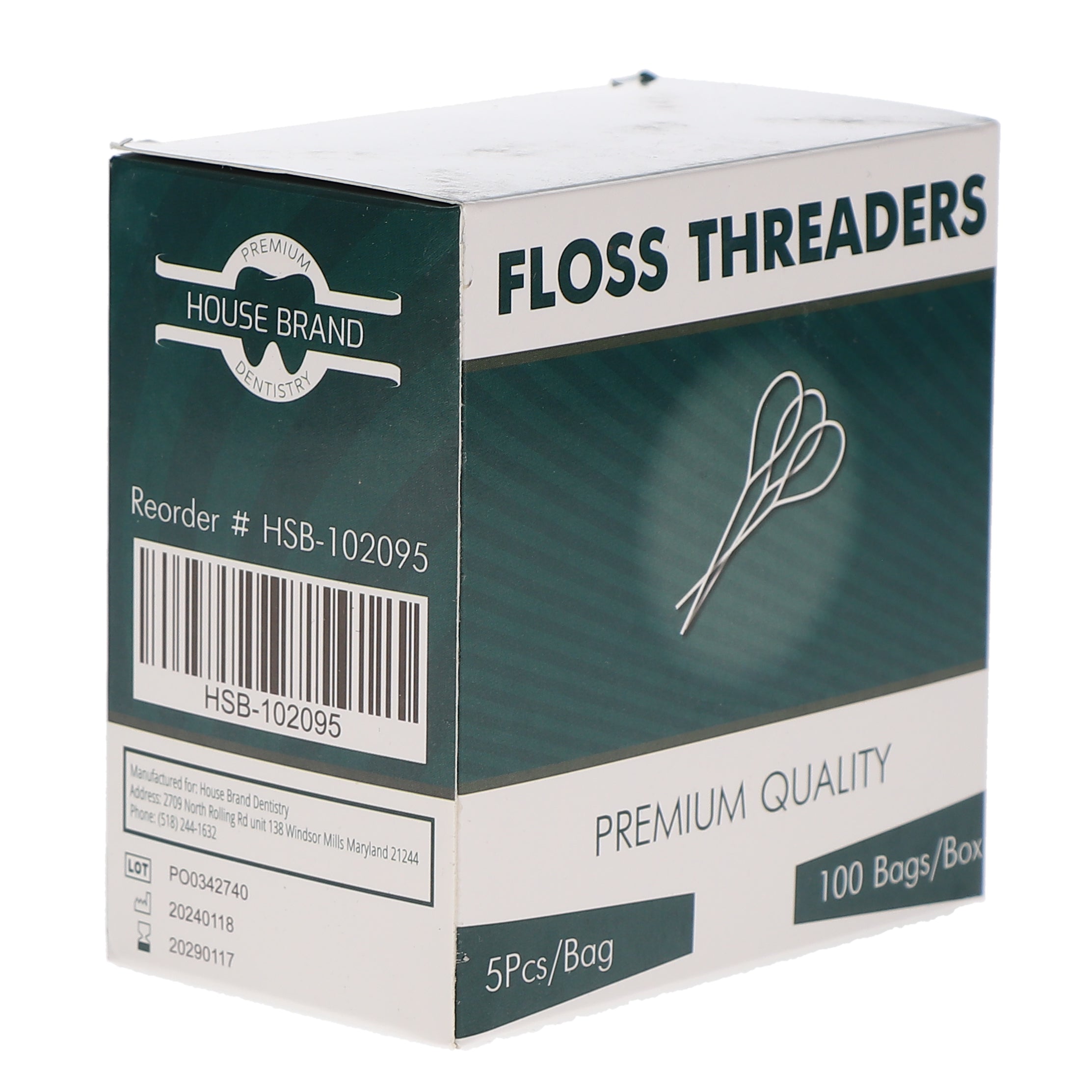 House Brand Dentistry 102095 HSB Dental Floss Threaders 500/Pk House Brand Dentistry 102095 HSB Dental Floss Threaders 500/Pk